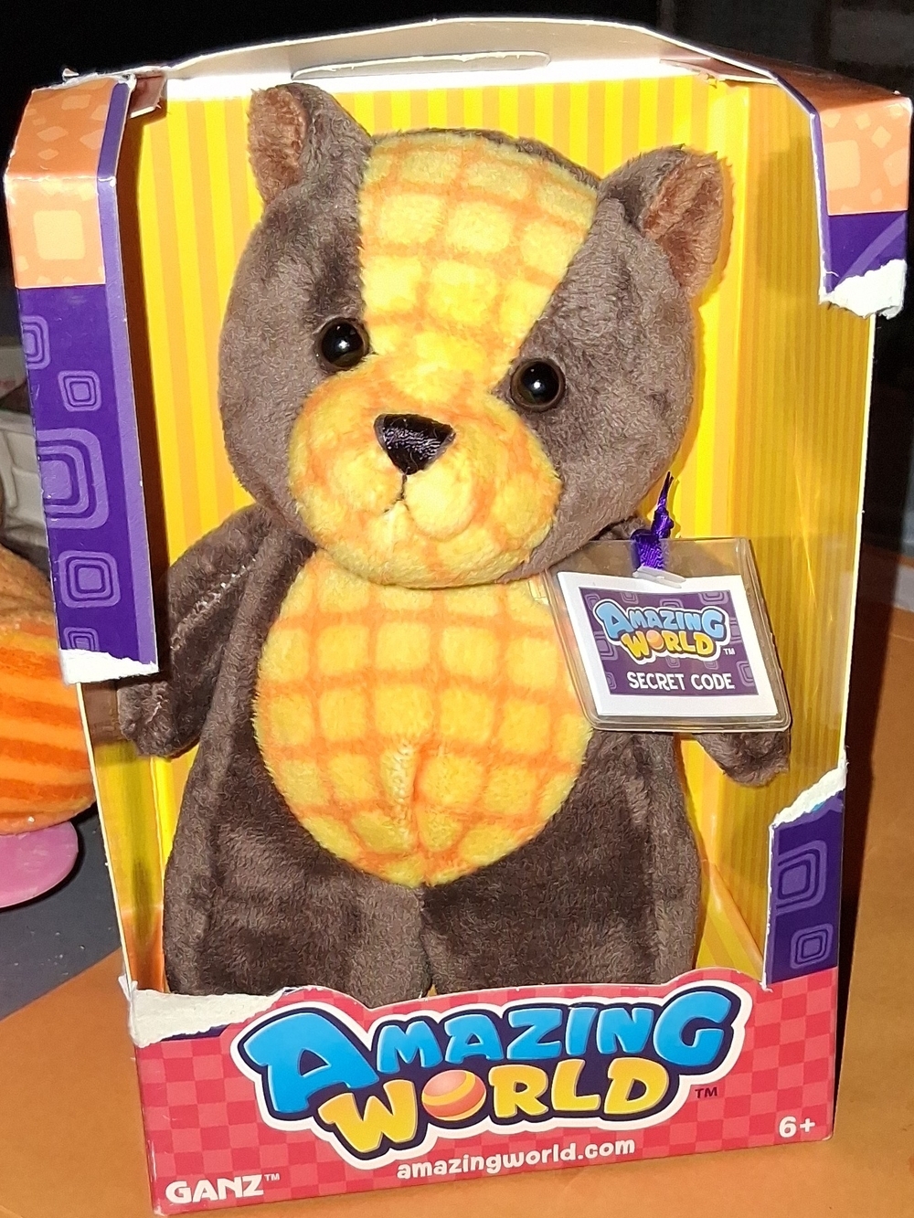 GANZ Amazing World Plush Squirrel in Yellow and Brown with Secret Code Tag